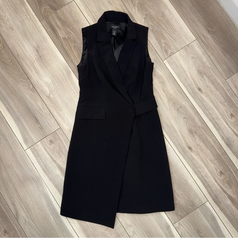 White House Black Market Black Midi Blazer tuxedo Dress